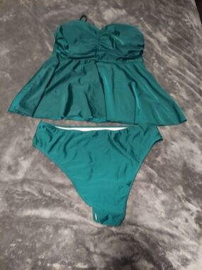 SHEIN Teal Green Swim Tankini Set